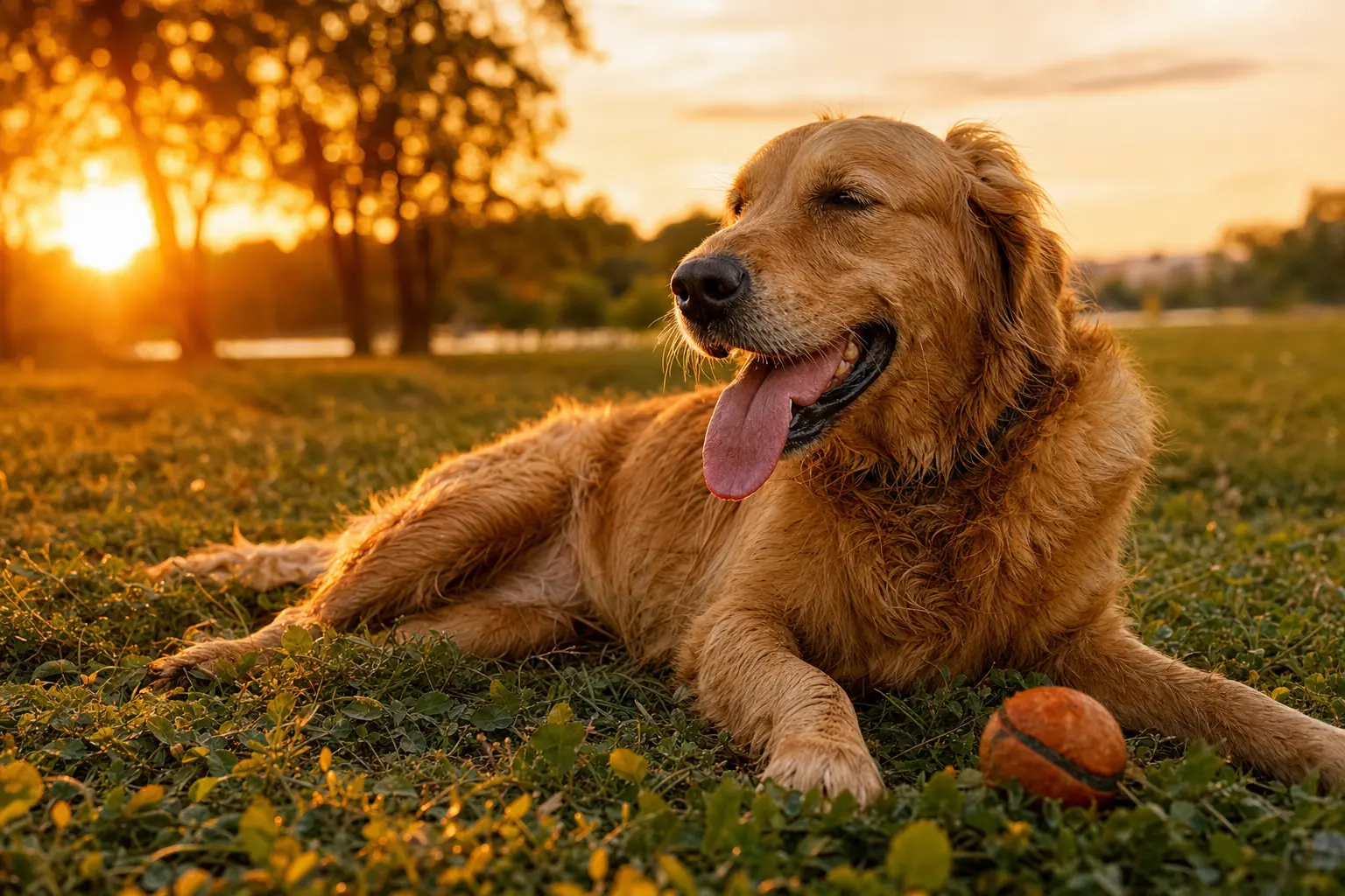 adolescence canine golden retriever avant l'âge calme